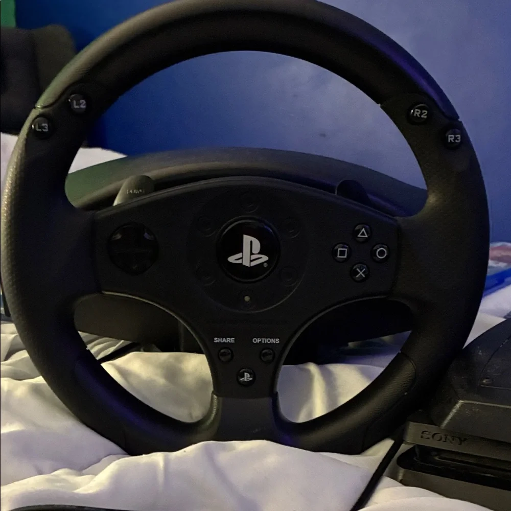 Sony Black Gaming Steering Wheel